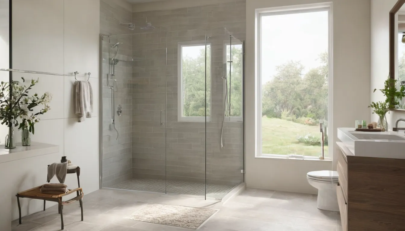 A low-entry walk-in shower replacing an old tub in a home bathroom near Rockville